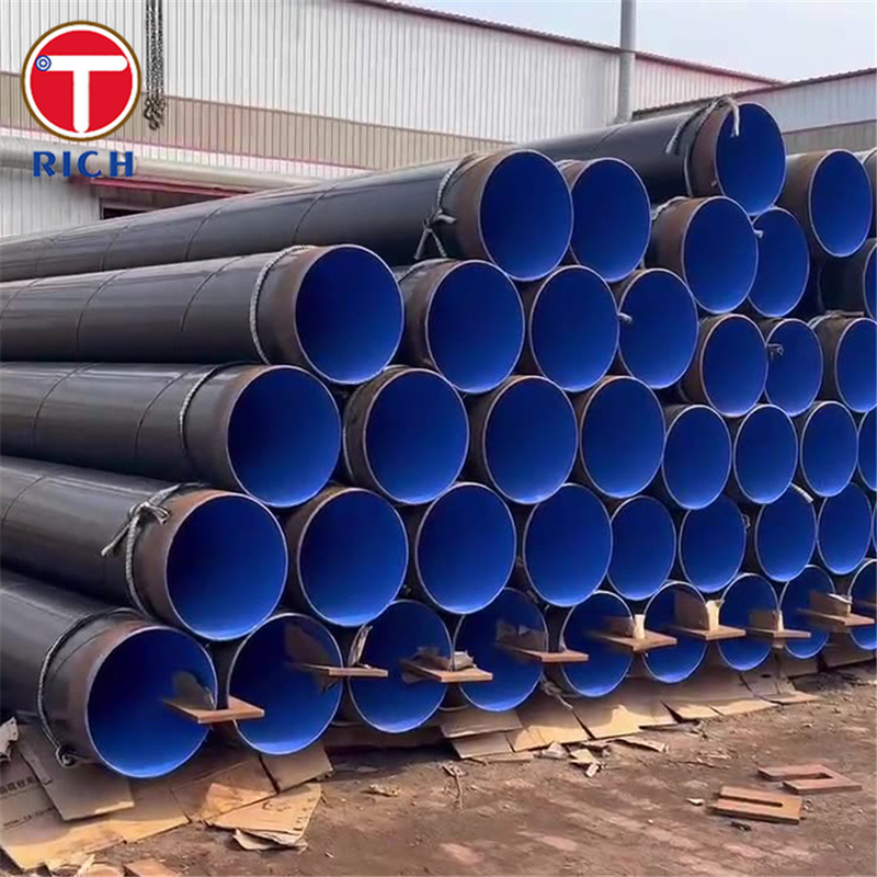 ASTM A1005 Gr.50 तरल पदार्थ परिवहन के लिए काले सादे अंत हेलिकल सीम वेल्डेड स्टील ट्यूब