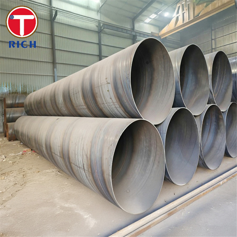 ASTM A1005 Gr.50 तरल पदार्थ परिवहन के लिए काले सादे अंत हेलिकल सीम वेल्डेड स्टील ट्यूब