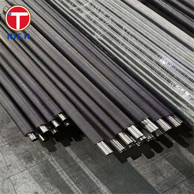 उच्च दक्षता वाले वायु हीट एक्सचेंजर्स के लिए मिश्र धातु स्टील स्पाइरल वक्र सीमलेस एल फिन ट्यूब