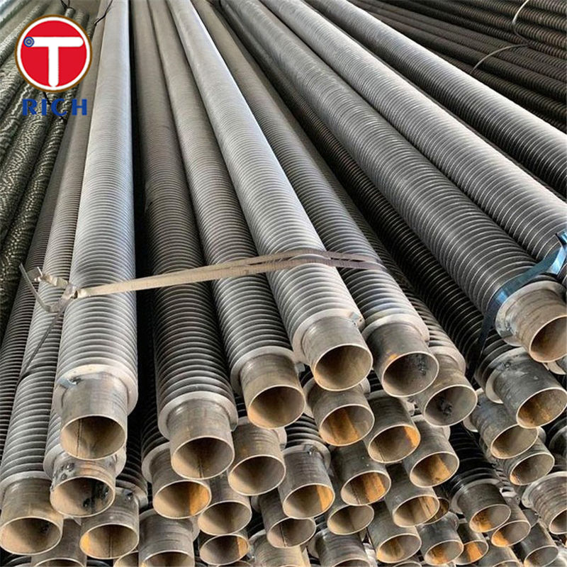 हीट एक्सचेंजर्स के लिए हेलिकली घुमावदार पंखों और उच्च तापीय चालकता के साथ ओवरलैप्ड एल टाइप फिन ट्यूब कार्बन एलएल टाइप फिनड ट्यूब