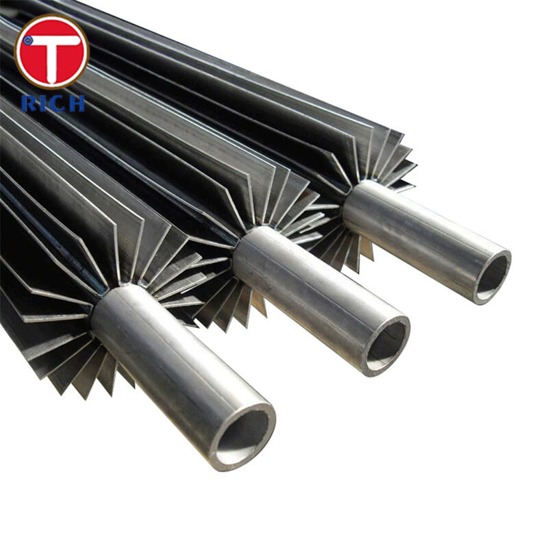 तेल हीट एक्सचेंजर्स में बढ़े हुए गर्मी हस्तांतरण के लिए उच्च तापमान सहिष्णुता के साथ संक्षारण प्रतिरोधी वेल्डेड अनुदैर्ध्य फिनड ट्यूब