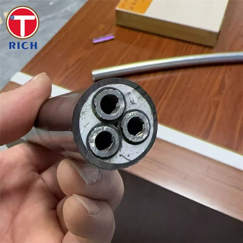 जहाज निर्माण के लिए प्लास्टिक कोटिंग के साथ बहु-कोर स्टेनलेस स्टील सीमलेस ट्यूब 304L/316L/डुप्लेक्स 2205 ग्रेड और कोल्ड ड्रॉ/हॉट रोल्ड तकनीक में