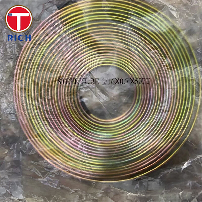 SAE J527 ब्रेकिंग लाइन अनुप्रयोगों के लिए 4.76-12.7 मिमी बाहरी व्यास के साथ कॉपर-प्लेटेड बंडी ट्यूब